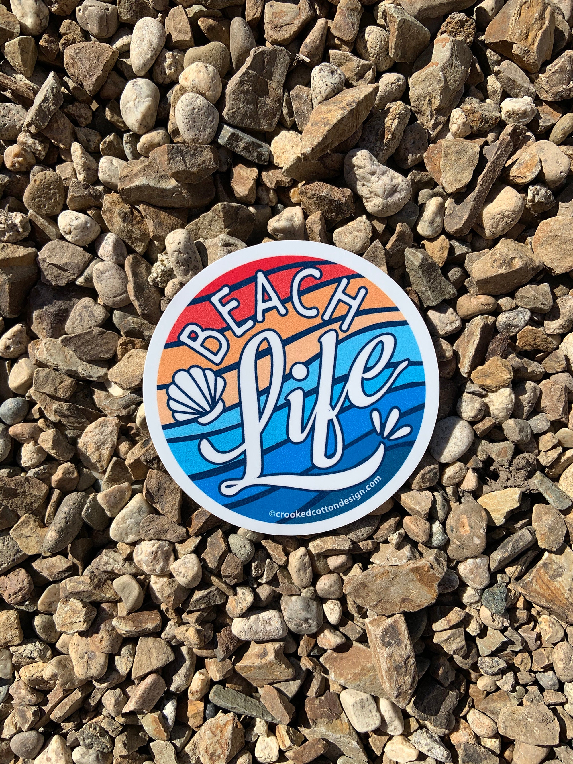 STICKER 1 Beach Life Colorful Round |waterproof | 3.5