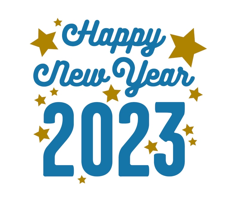 SVG CLIPART Happy New Year 2023 New Year's Eve Sign Etsy