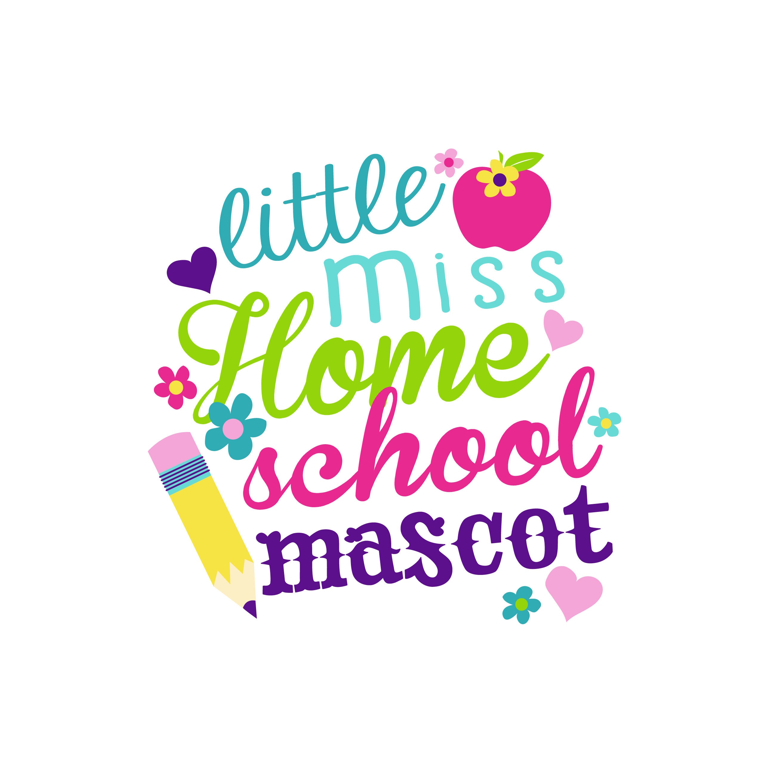 SVG CLIPART Little Miss Homeschool Mascot Cutting Machine