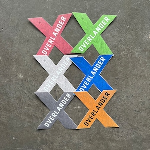 STICKER 1 Overlander Topographic X | Outdoor Rugged Vehicles | 6 color options | Waterproof | 5&quot;W x 4.25&quot;T  | FREE Shipping