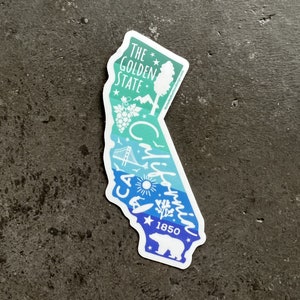 AUTOCOLLANT California State Ombre | État d'or | Californie | Sticker imperméable | Livraison GRATUITE