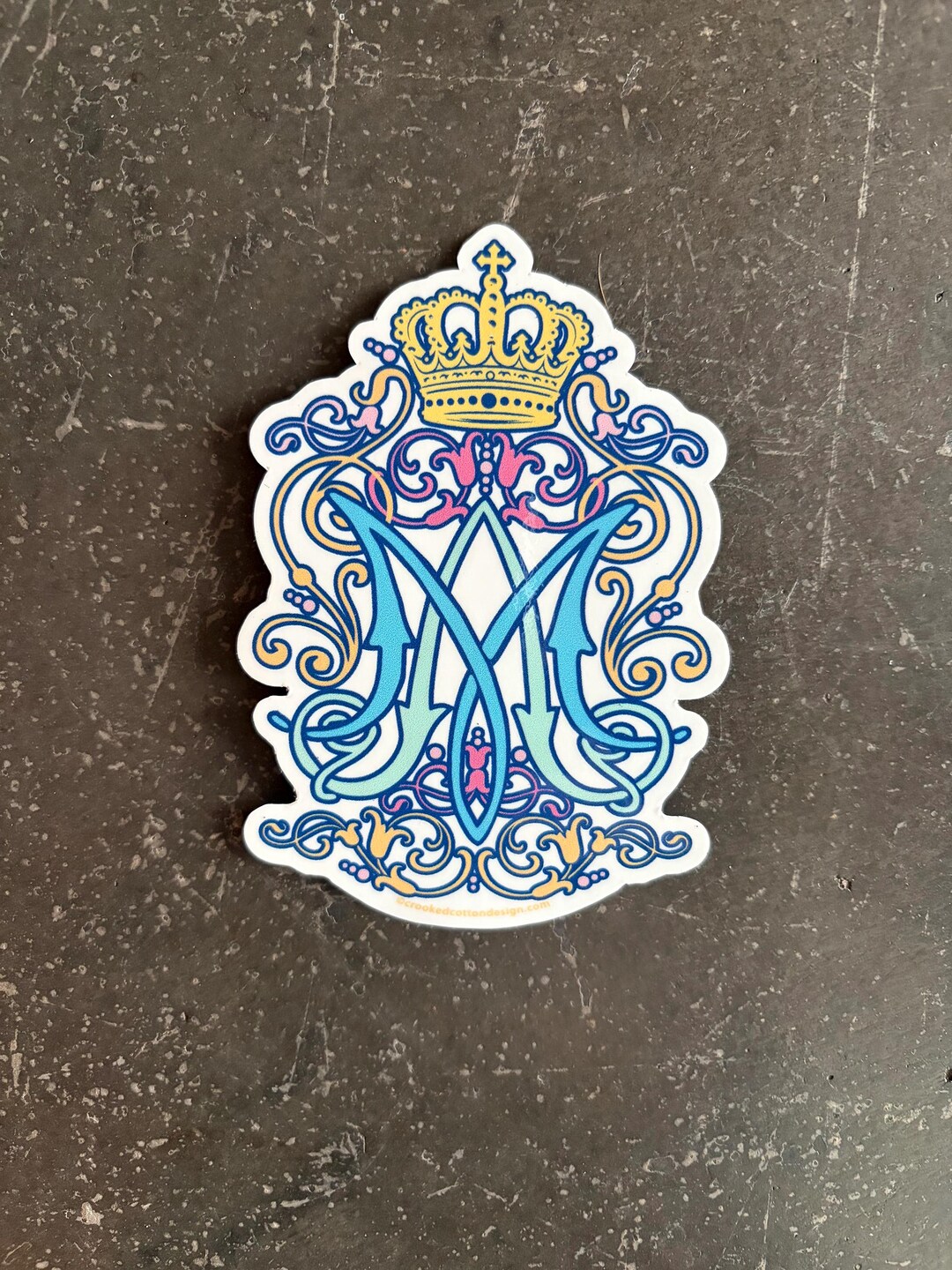 STICKER Marian Monogram Ornate Crest | Virgin Mary Catholic Sticker | 2 ...