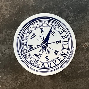 STICKER Small Sketchy Adventure Compass | Waterproof | 2.5&quot;w Round  | FREE Shipping