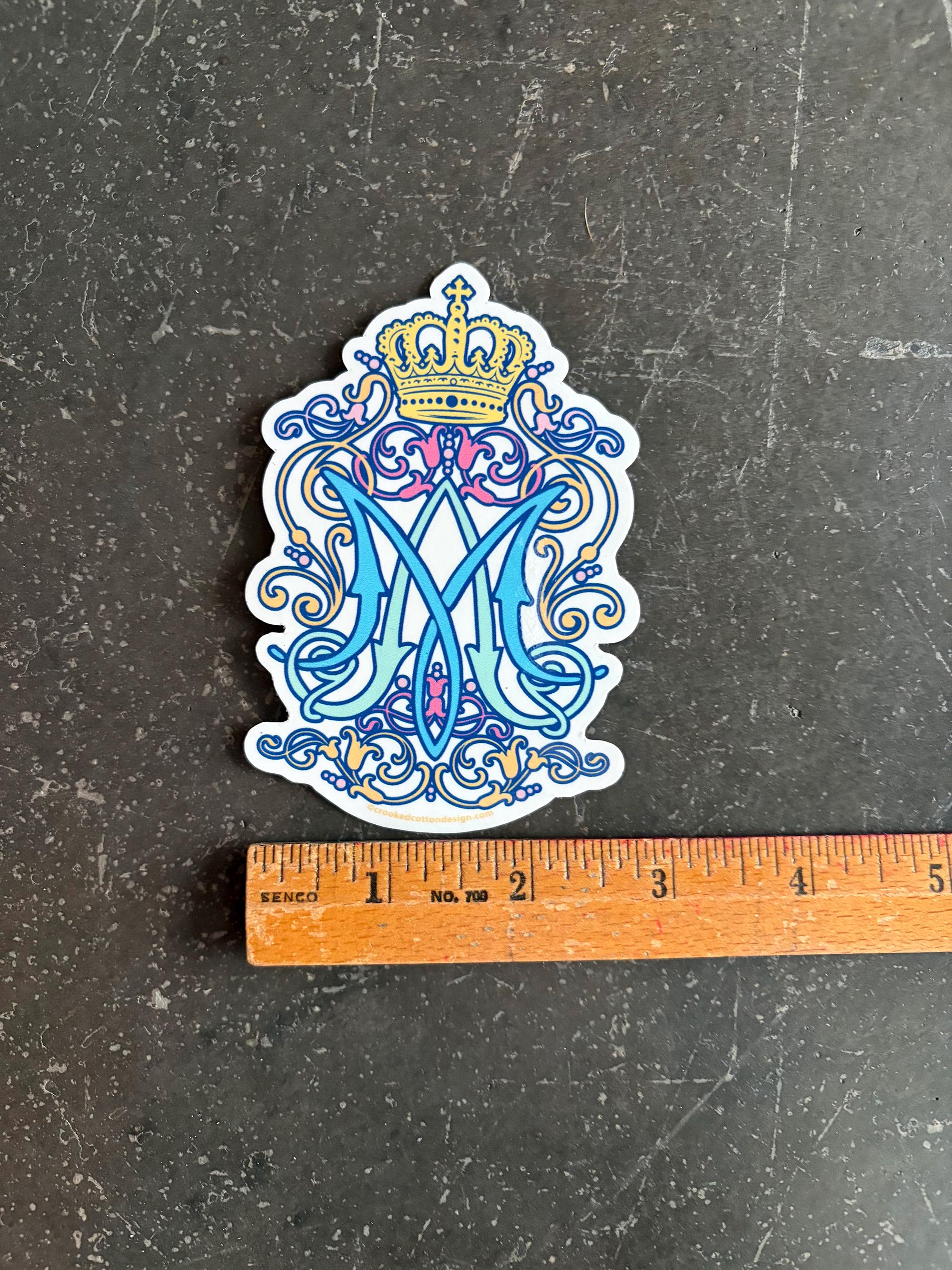 STICKER Marian Monogram Ornate Crest | Virgin Mary Catholic Sticker | 2 ...