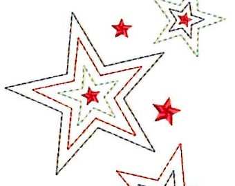 STICKEREI 13 cm große USA Patriotische Sterne | Sofortiger digitaler Download