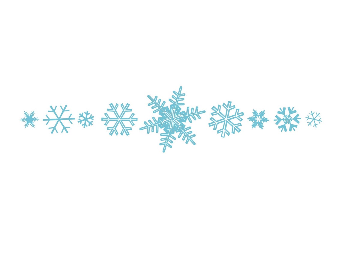 SVG CLIPART Winter Snowflake Border Thin Cutting Machine Art Etsy