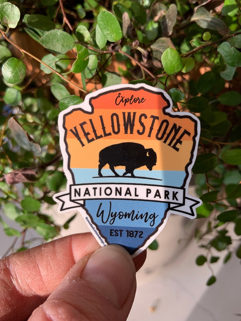STICKER 1 Yellowstone National Park Wyoming Bison Waterproof 2 sizes FREE Shipping image 4