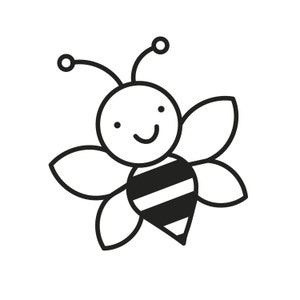 SVG CLIPART Cute Bumble Bee Outline | Cute Kids Clipart | Cutting Machine Art | Instant Download