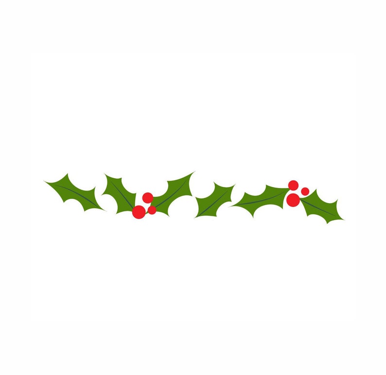 Download SVG CLIPART Christmas Holly Border Cutting Machine Art | Etsy