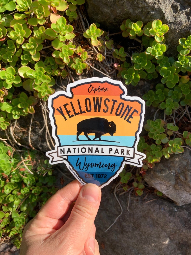 STICKER 1 Yellowstone National Park Wyoming Bison Waterproof 2 sizes FREE Shipping 4.5 Inches