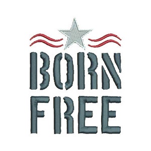 EMBROIDERY Patriotic Born Free Military Font | Instant Digital Download