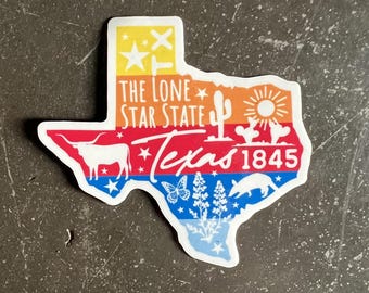 STICKER 3.5"W Texas State Ombre | Lone Star State | TX | Waterproof Sticker | FREE Shipping
