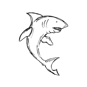 SVG CLIPART Sketchy Shark | Cutting Machine Art | Instant Download