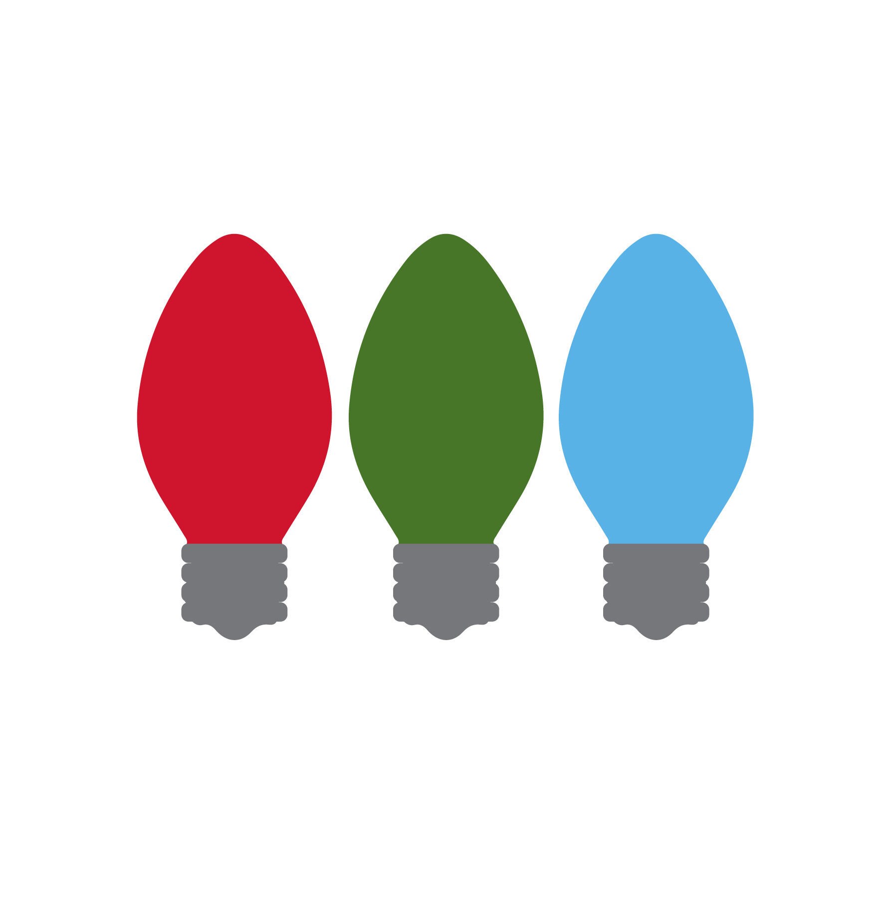 Christmas Light Bulb Outline Clip Art