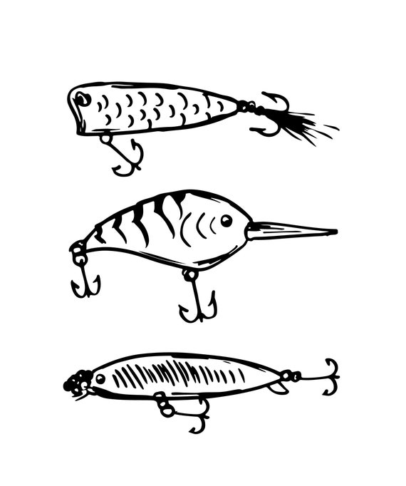 SVG CLIPART Sketchy Fishing Tackle Lures Cutting Machine Art Instant  Download -  Israel