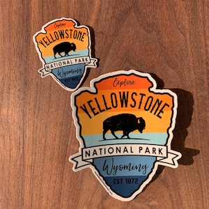 STICKER 1 Yellowstone National Park Wyoming Bison Waterproof 2 sizes FREE Shipping image 1