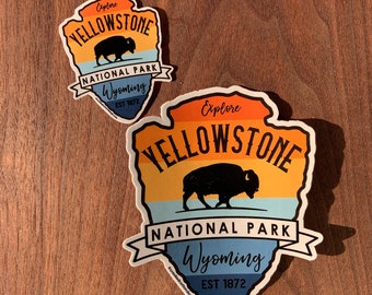 STICKER 1 Yellowstone National Park | Wyoming | Bison | Waterproof | 2 sizes | FREE Shipping