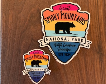 STICKER 1 Smoky Mountains National Park | Black Bear | North Carolina Tennessee | Waterproof | 2 sizes | FREE Shipping