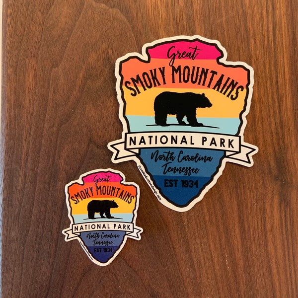 STICKER 1 Smoky Mountains National Park | Black Bear | North Carolina Tennessee | Waterproof | 2 sizes | FREE Shipping