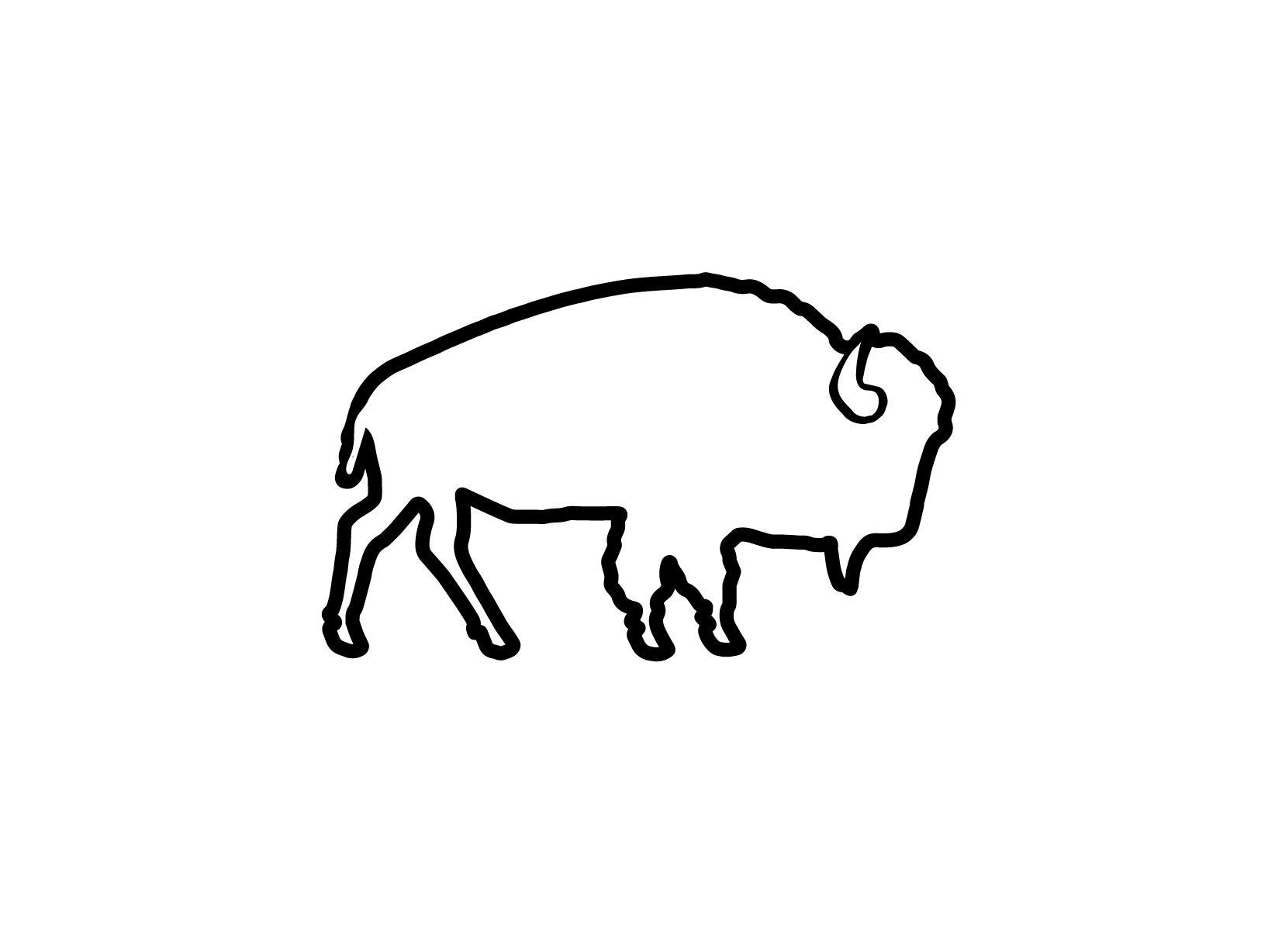 SVG CLIPART Black and White Buffalo | Cutting Machine Art | Instant Download
