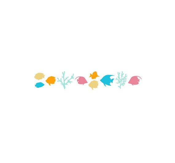 Download Svg Clipart Straight Tropical Fish Border Cutting Machine Etsy