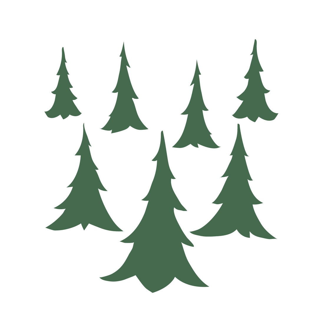 SVG CLIPART Mountain Christmas Trees Design Winter Forest Trees