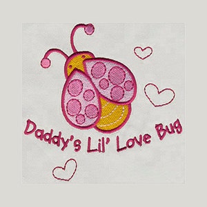 EMBROIDERY Daddy&#39;s Lil&#39; Love Bug | Instant Digital Download