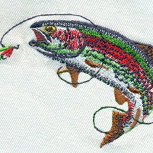 EMBROIDERY Trout Fish and Fly Fishing Fly Outdoor Sports | Instant Digital Download