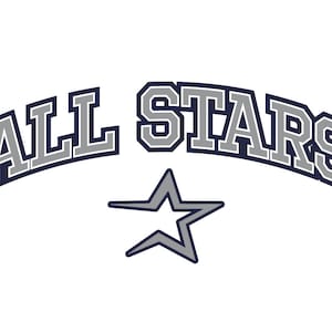 SVG CLIPART All Stars gebogen honkbal | Fastpitch | Softbal | Snijmachinekunst | Direct downloaden