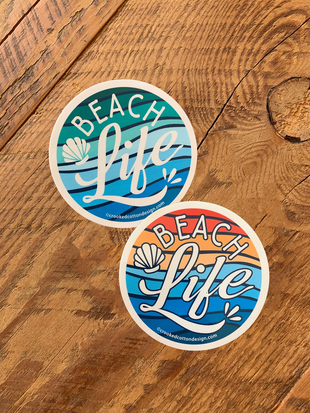 STICKER 1 Beach Life Colorful Round |waterproof | 3.5
