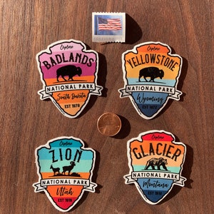 STICKER 1 Yellowstone National Park Wyoming Bison Waterproof 2 sizes FREE Shipping 2.4 Inches