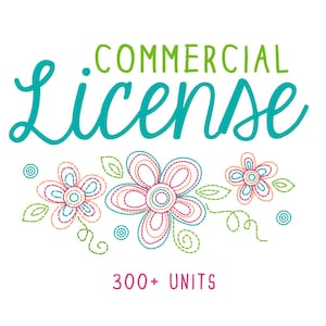 Commercial License Add On for Use of Crooked Cotton Designs - Per Design - Seller Permit 300+