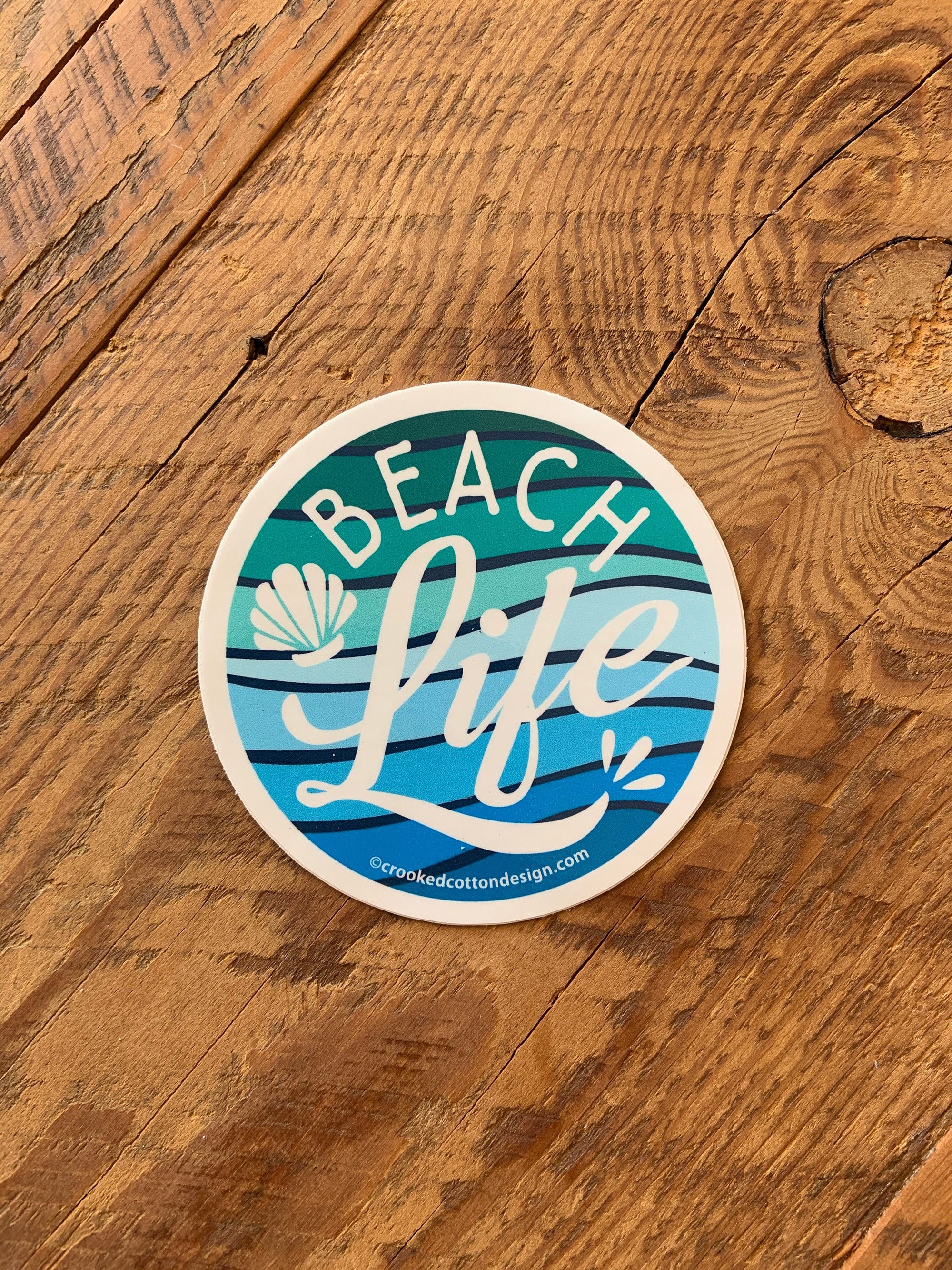 STICKER 1 Beach Life Colorful Round |waterproof | 3.5
