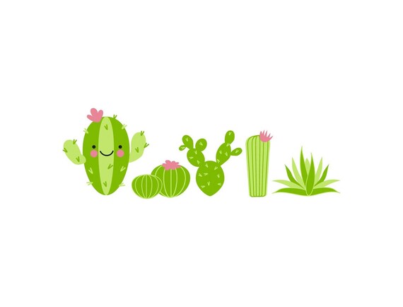Download SVG CLIPART Straight Cactus Border Cutting Machine Art | Etsy