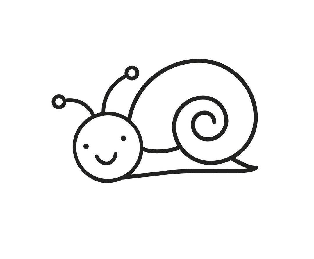 SVG CLIPART Cute Snail Outline Cutting Machine Art Instant Download Etsy