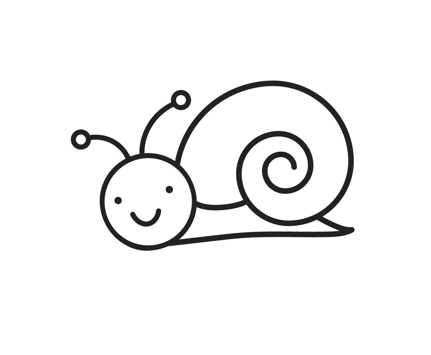 SVG CLIPART Cute Snail Outline Cutting Machine Art Instant | Etsy