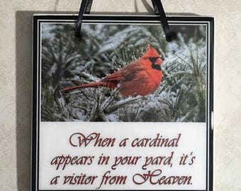 Cardinal Sign / Heaven Cardinal sign / Cardinal appears sign / sympathy gift / memorial gift / visitor from heaven