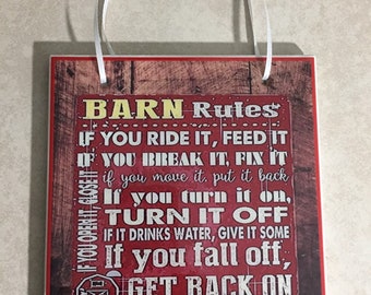 Horse Gift / horse gift idea / barn Sign / Barn Rules Sign / horse gift her / barn Decor / Cowgirl Custom Personalized