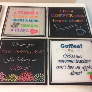 Teacher Appreciation Gift / teacher Coasters / teacher gift idea / teacher thank you / teacher custom gift