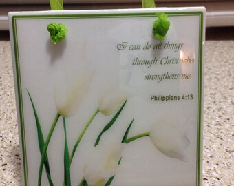 Inspirational Scripture Verse Gift Mark and Philippians 4:13 Motivational Prayer Religious Bible Quote Gift