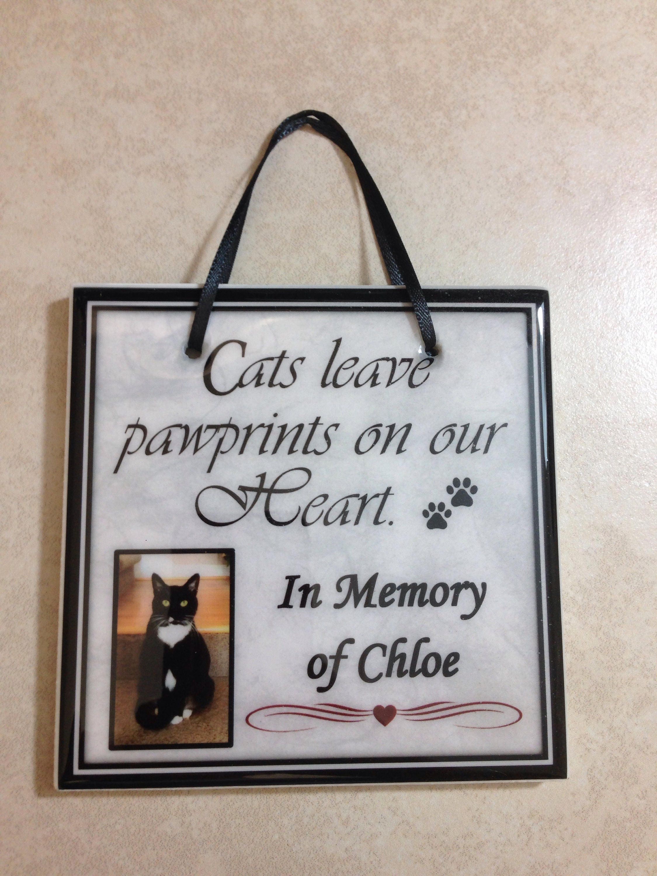 Cat Memorial Gift 'In Memory Of' Cats Leave Pawprints Etsy