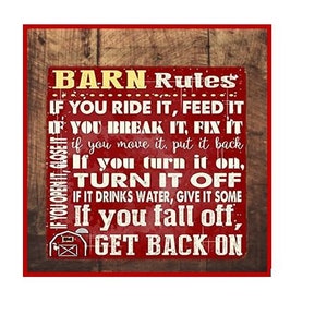Barn Rules.pdf Horse Gift / Horse Gift Idea / Barn Sign / Barn Rules Sign / - Etsy