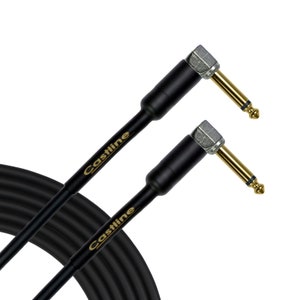 Castline Gold 1/4&quot; TS Right Angle Unbalanced Patch Cable Mogami 2524