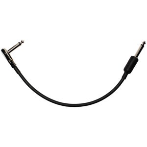 May include: A black guitar cable with a right-angle plug on one end and a straight plug on the other end.