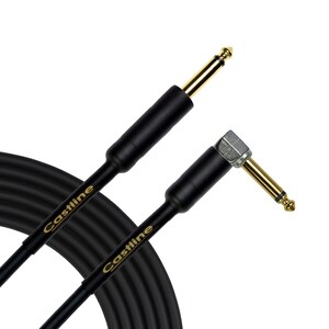 Castline Gold  1/4&quot; TS Straight 1/4&quot; TS Right Angle Unbalanced Patch Cable Mogami 2524