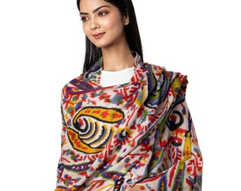 Handmade Elegant Wool Shawl Wrap - Soft Lightweight Scarf for Him or Her - Perfect Artisan Fine Gift for Birthdays, Anniversaries, Holidays