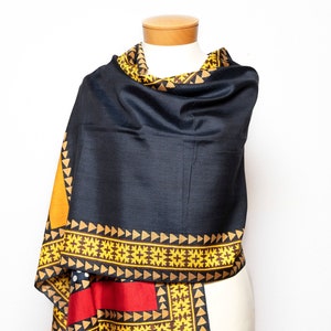 Elegant Organic Ahimsa Silk Scarf Stole, Luxurious Women&#39;s Scarf, Eco-Friendly Fashion, Gift for Her