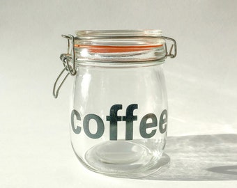 Vintage Glass Coffee Swing Top Canister
