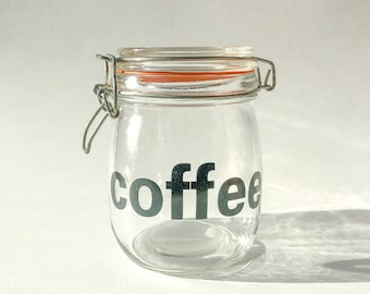 Vintage Glass Coffee Swing Top Canister