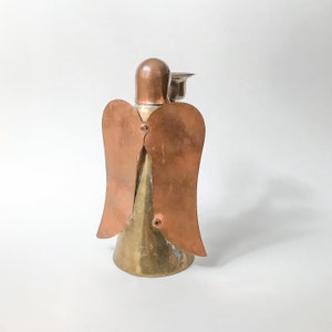 Brass & Copper Angel Candleholder // Vintage Holiday Decor image 5